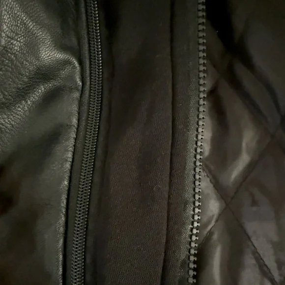 Men's Fried Denim NYC Black Faux Leather Biker Vest, Size Medium. - Picture 8 of 16